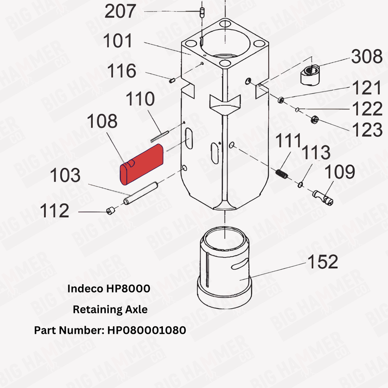 Indeco HP8000 Retaining Axle