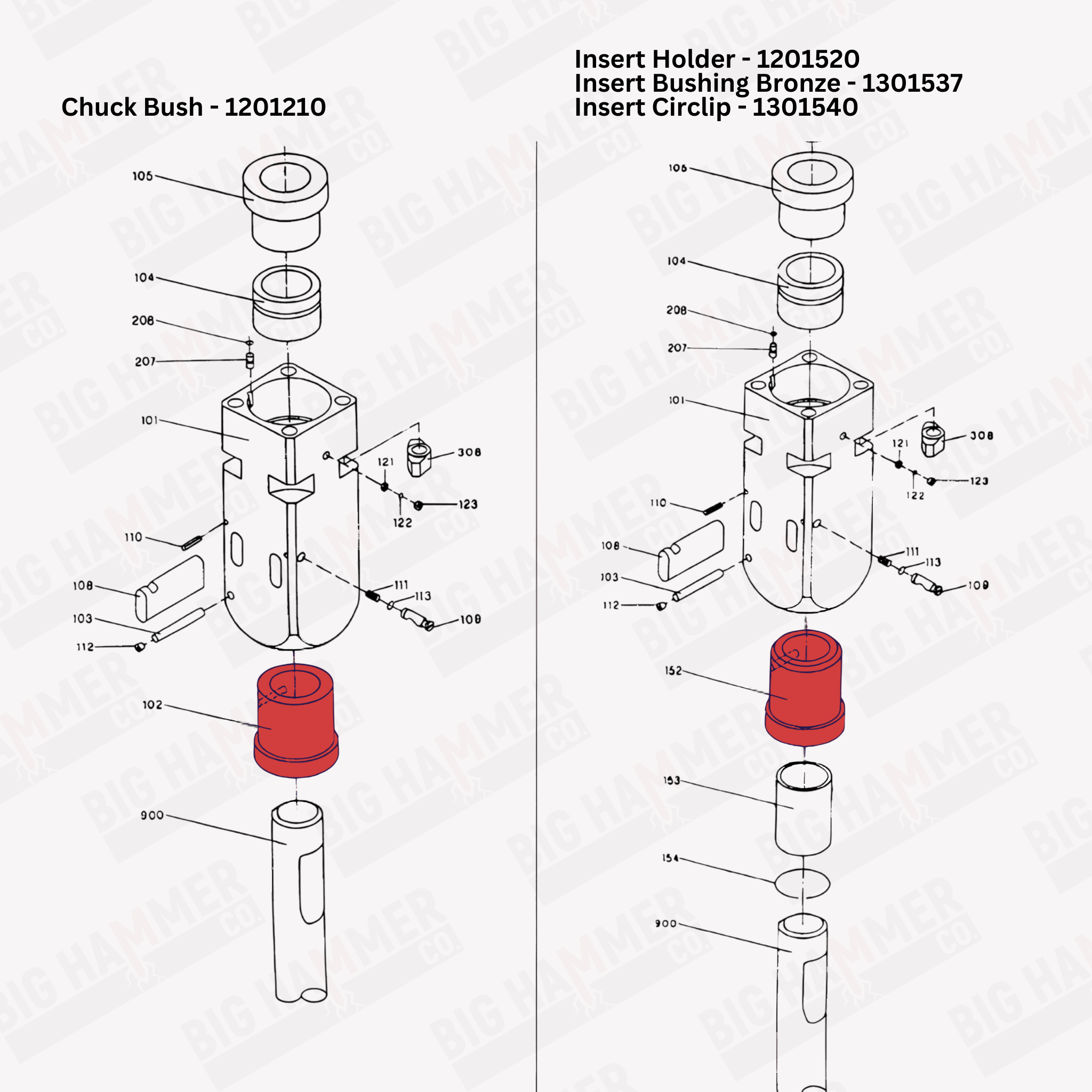 Indeco HB12, MES1050, MES1050HD, MES1200, MES1250, MES1250HD Lower Bushing