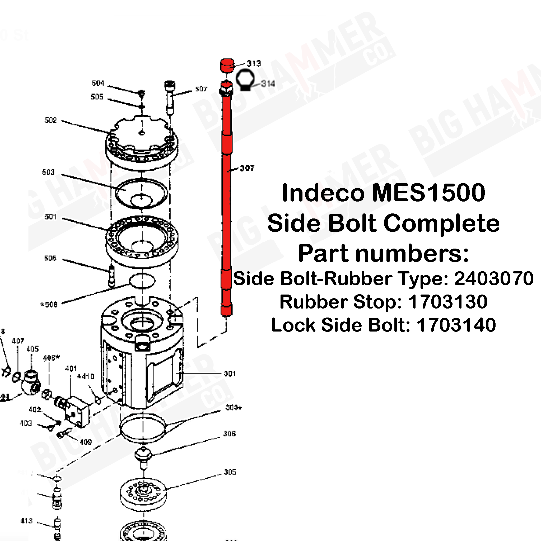 Indeco Indeco MES1500 Side Bolt Complete