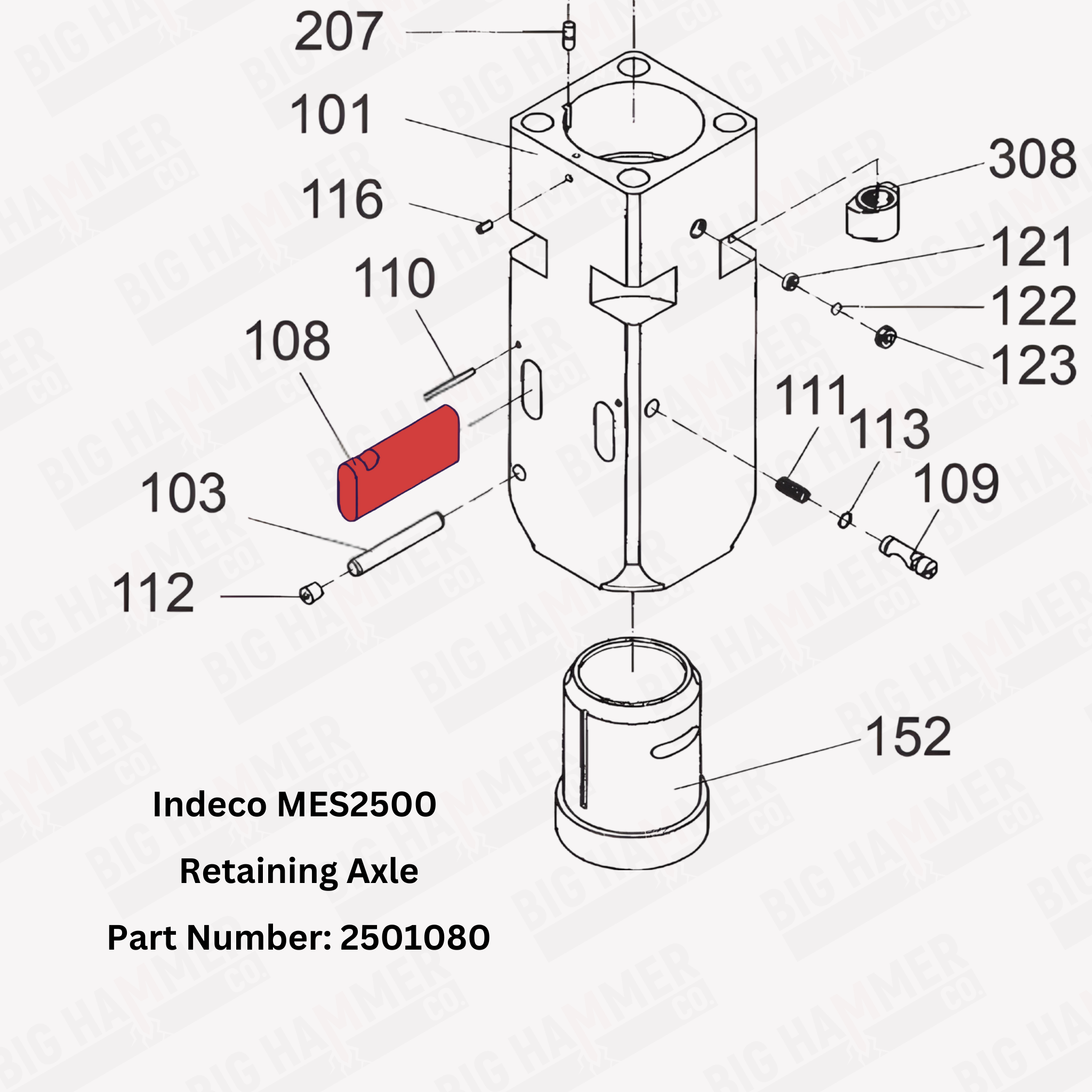 Indeco MES2500 Retaining Axle