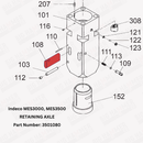 Indeco MES3000, MES3500 Retaining Axle