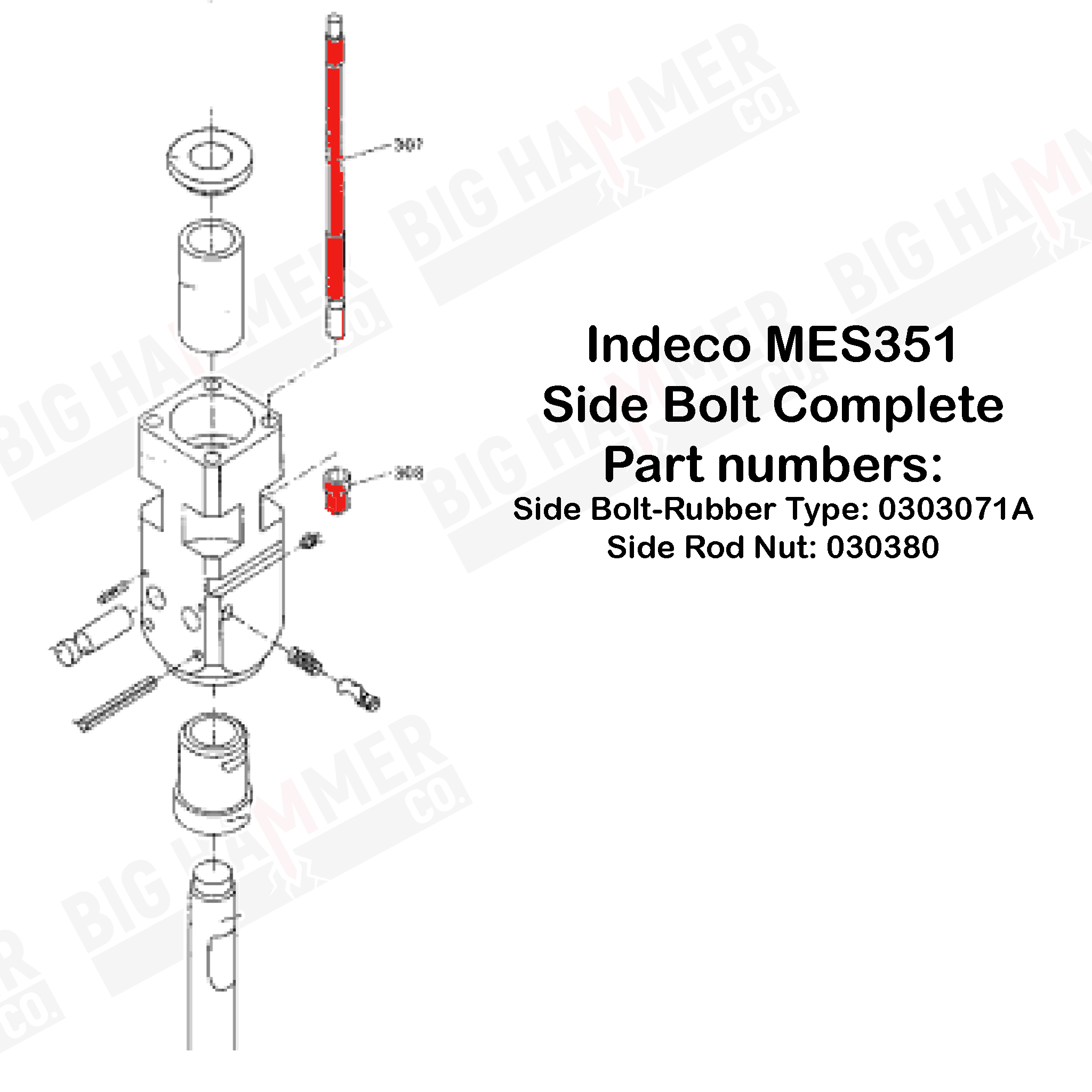 Indeco MES351 Side Bolt Complete