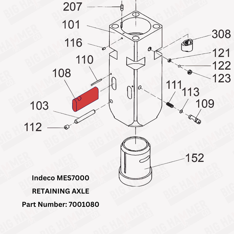 Indeco MES7000 Retaining Axle