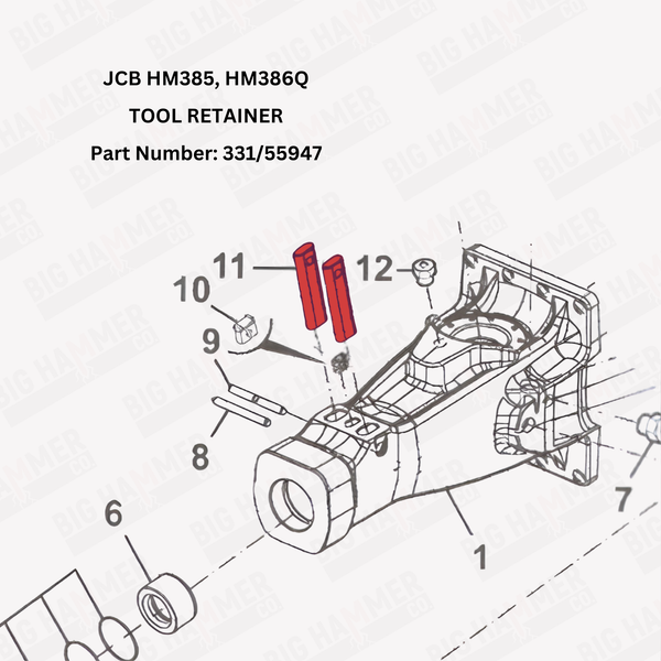 JCB HM385, HM386Q Tool Retainer