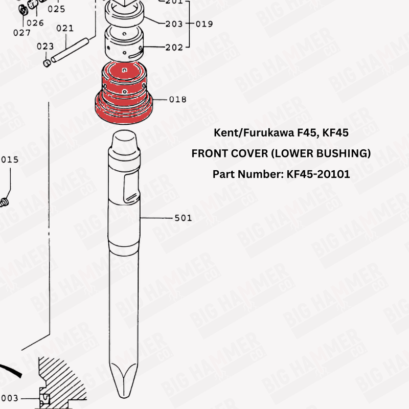 Kent/Furukawa F45, KF45 Front Cover (Lower Bushing)