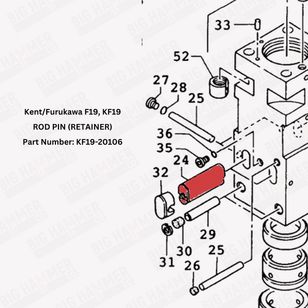 Kent/Furukawa F19, KF19 Tool Retainer