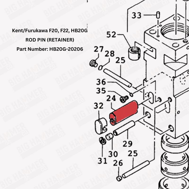Kent/Furukawa F20, F22, KF22, HB20G Rod Pin (Retainer)