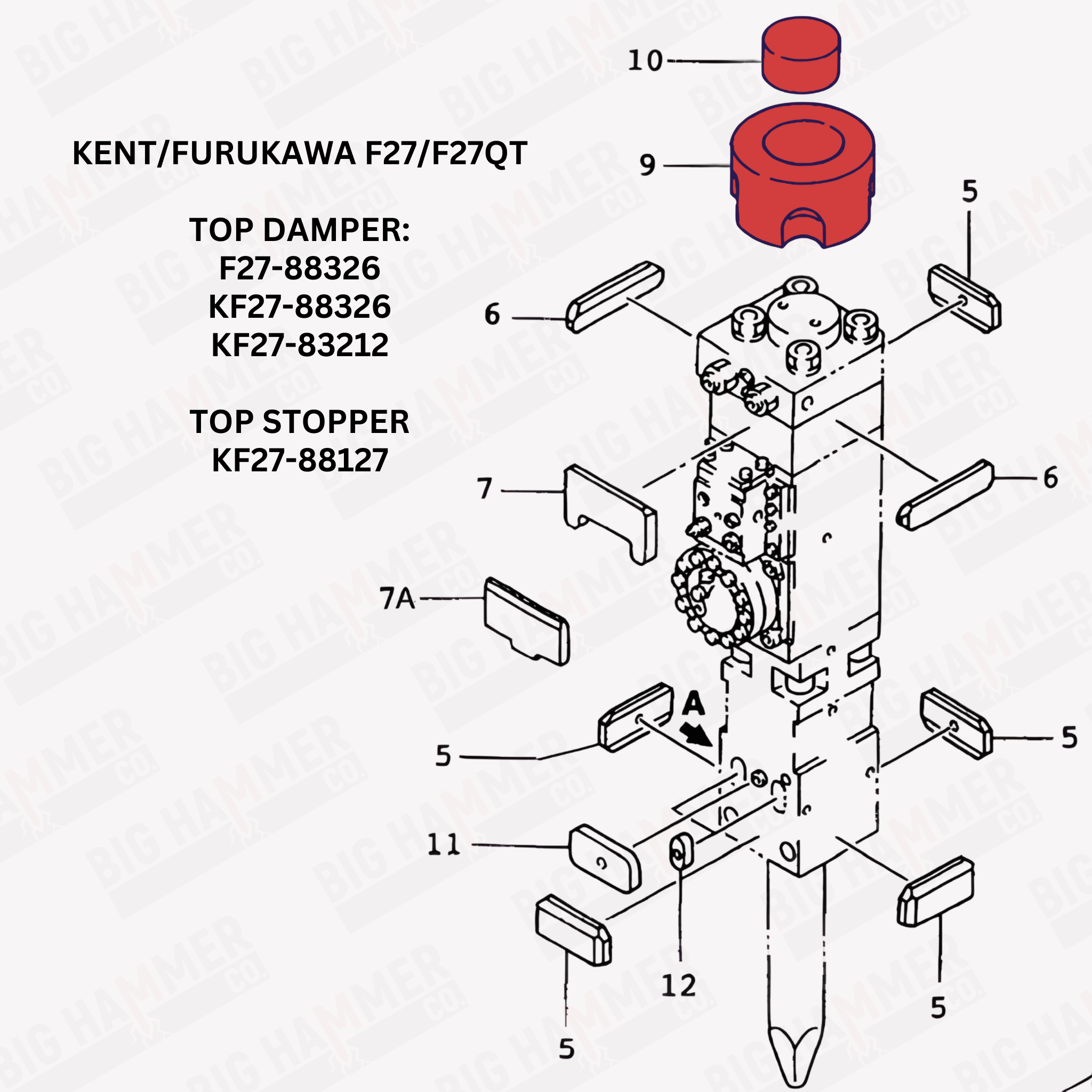 Kent/Furukawa F27/F27Qt Top Damper + Top Stopper