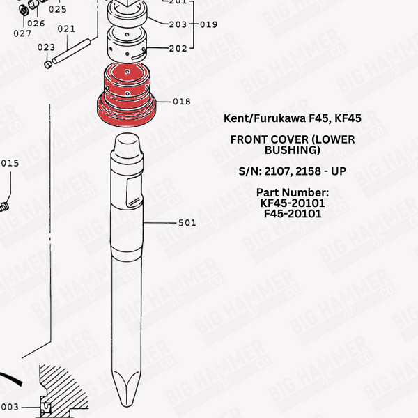 Kent/Furukawa F45, KF45 Front Cover (Lower Bushing)
