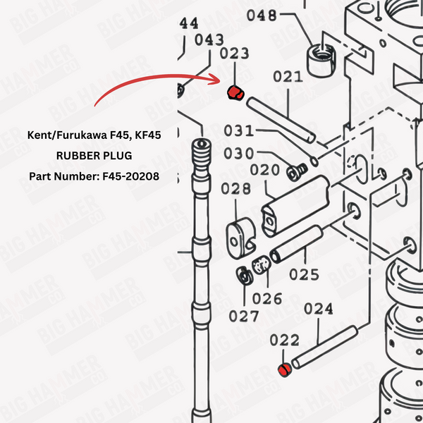 Kent/Furukawa F45, KF45 Tool Retainer Stop Pin Plug (Rubber Plug)