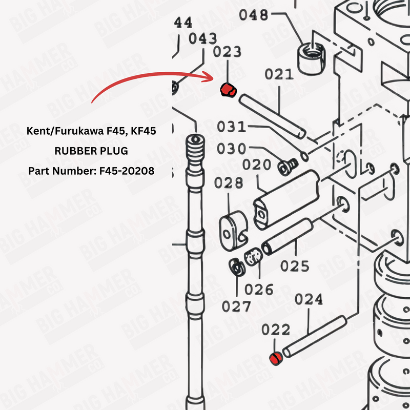 Kent/Furukawa F45, KF45 Tool Retainer Stop Pin Plug (Rubber Plug)