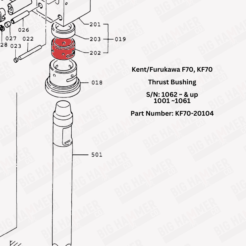 Kent/Furukawa F70, KF70 Thrust Bushing (Upper Bushing)