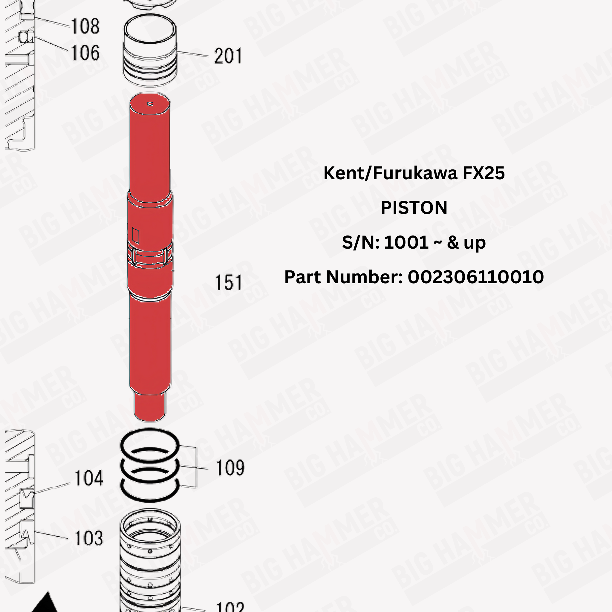 Kent/Furukawa FX25 Piston