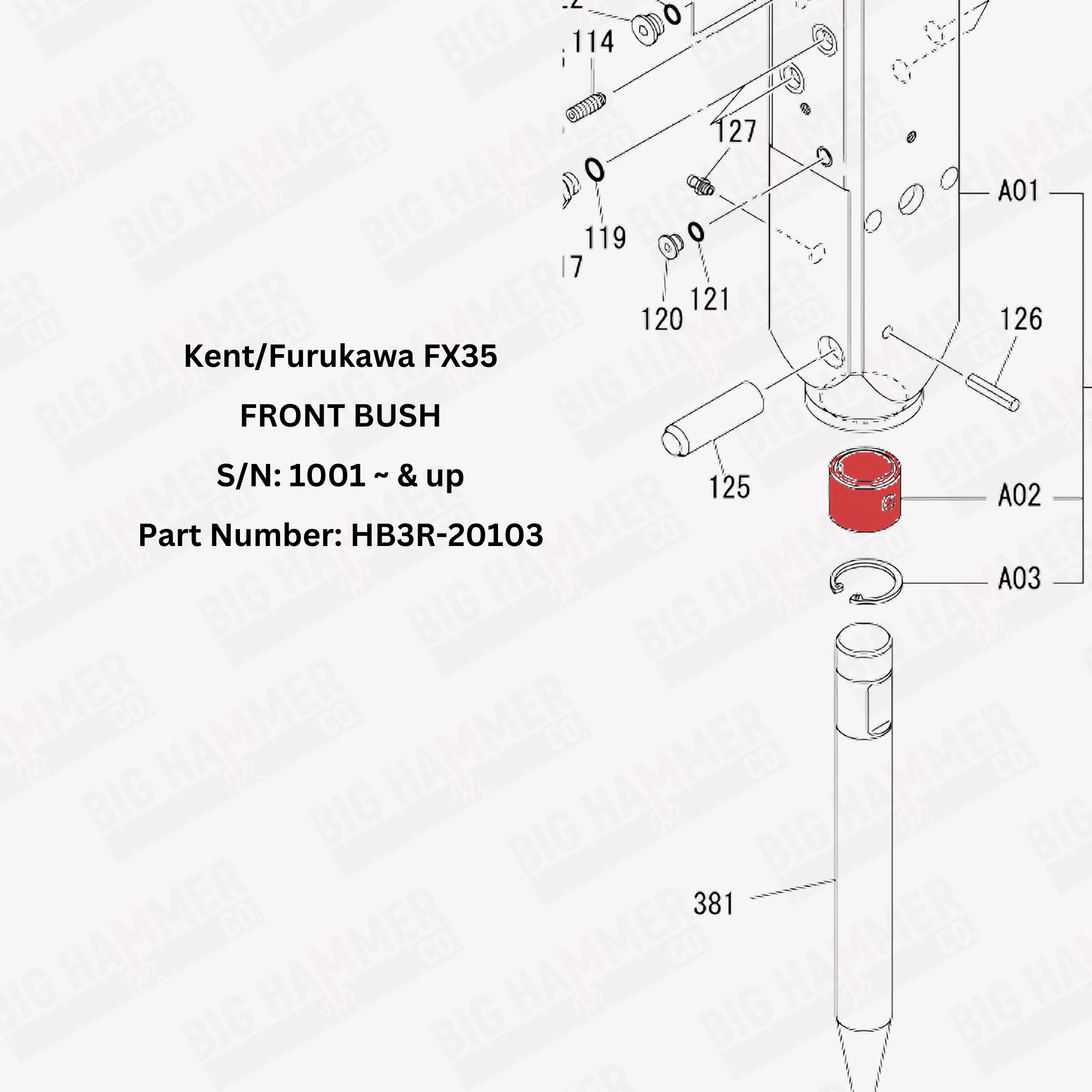 Kent/Furukawa FX35 Front Bushing