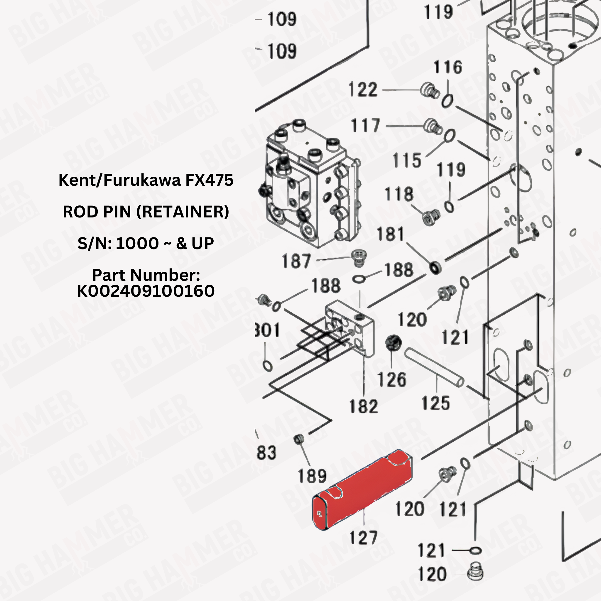 Kent/Furukawa FX475 Rod Pin (Retainer)