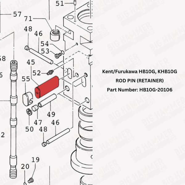 Kent/Furukawa HB10G, KHB10G Rod Pin (Retainer)