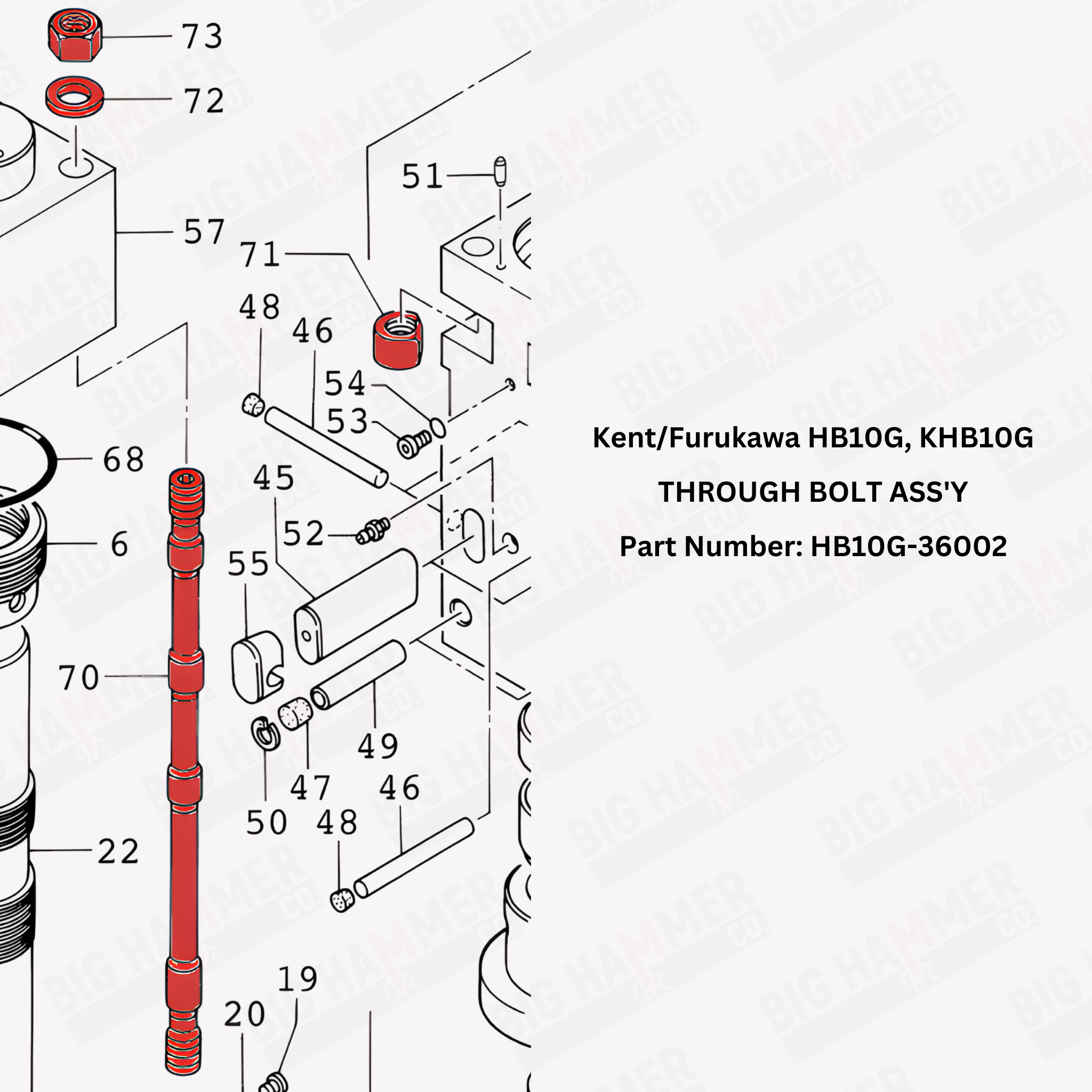 Kent/Furukawa HB10G, KHB10G Side Bolt Complete