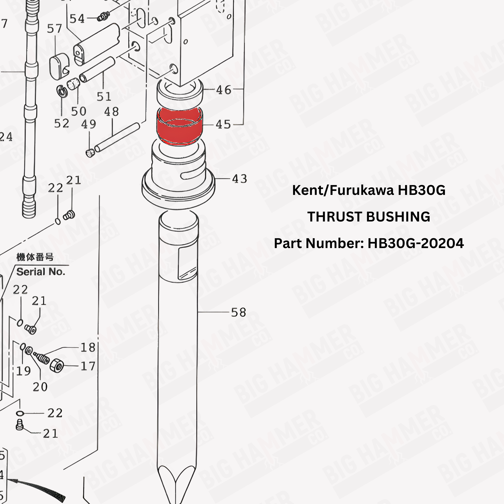 Kent/Furukawa HB30G, KHB30G Thrust Bushing