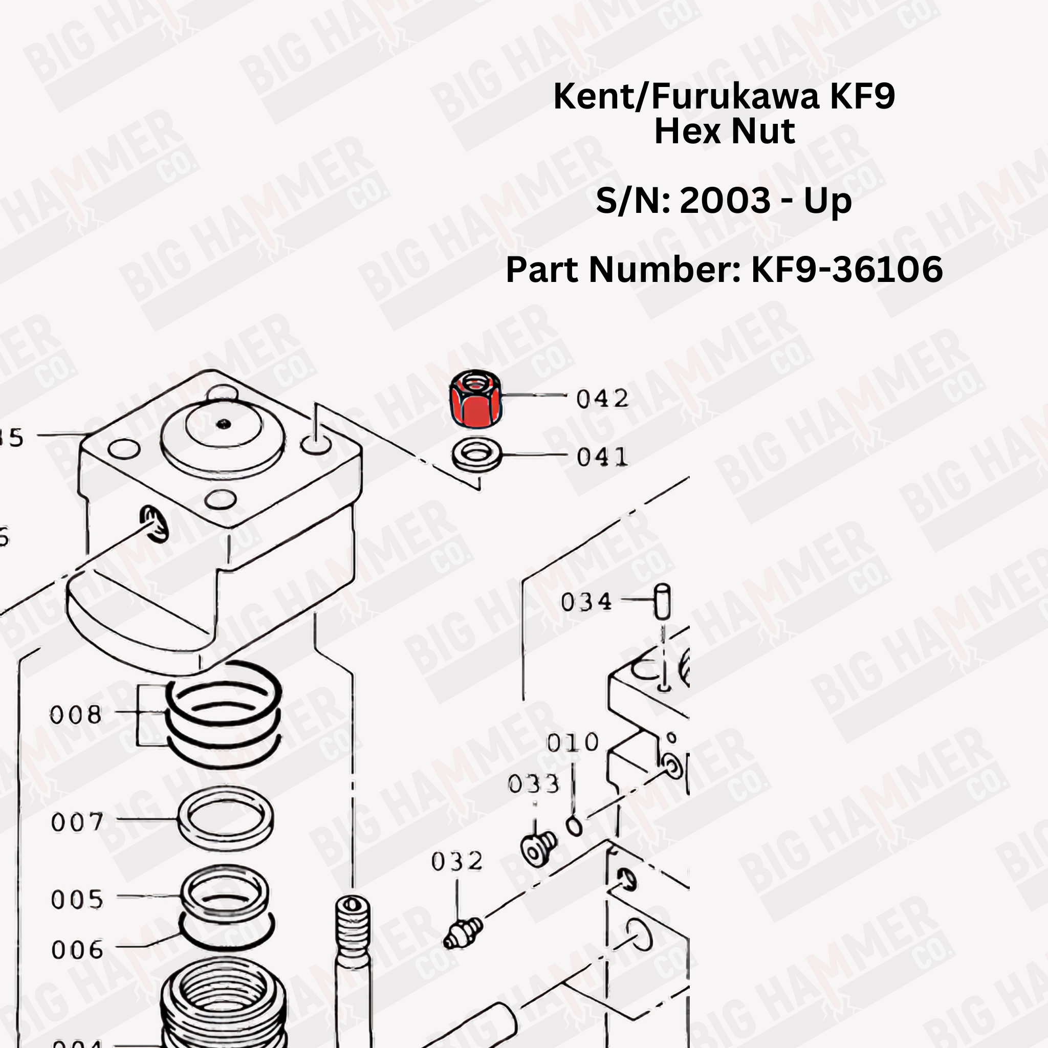 Kent/Furukawa KF9 Hex Nut