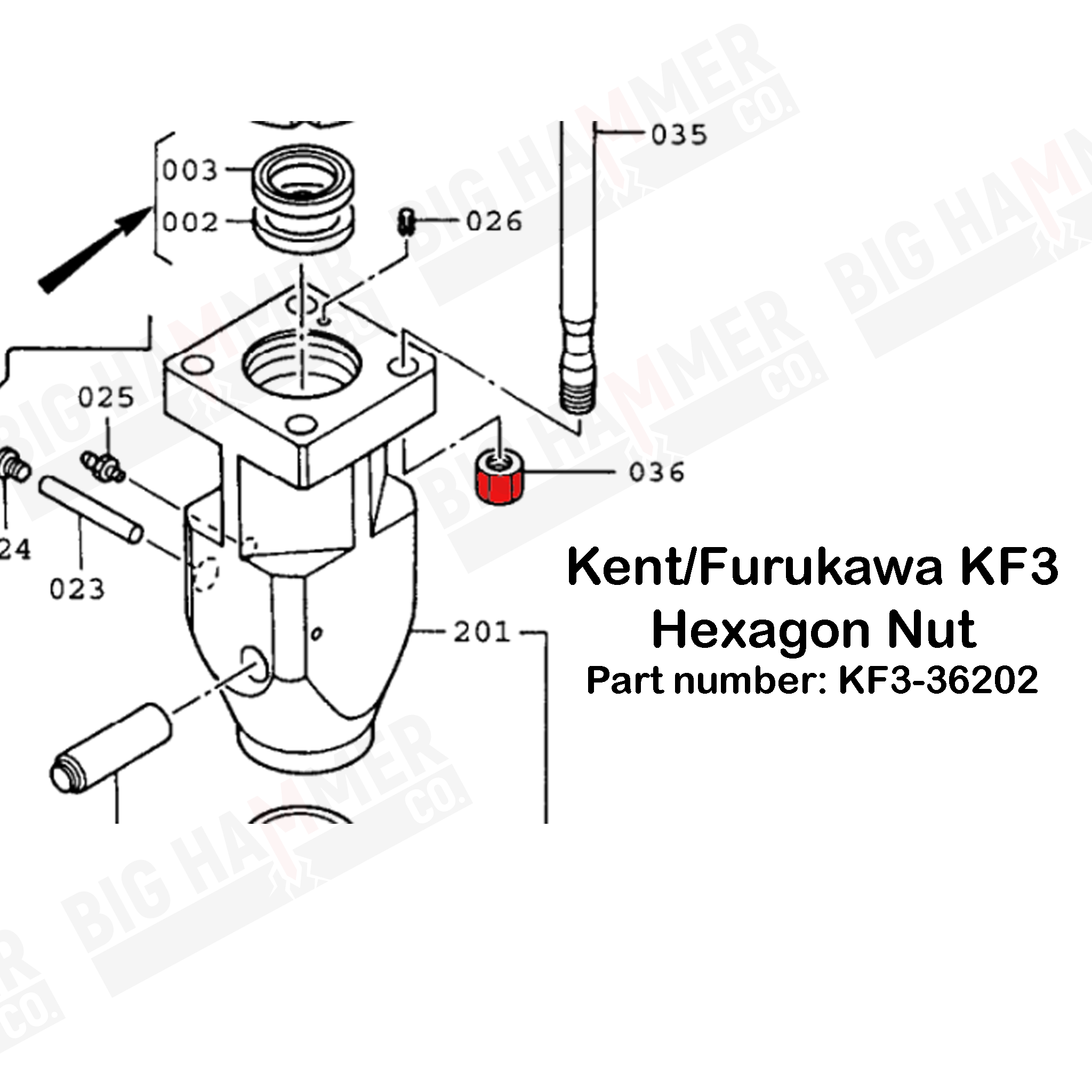 Kent/Furukawa F3, KF3 Hexagon Nut