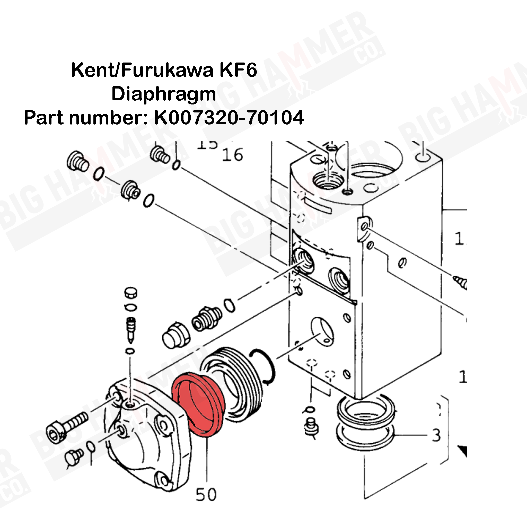 Kent/Furukawa F3, KF3, F6, KF6 Diaphragm (K007320-70104)