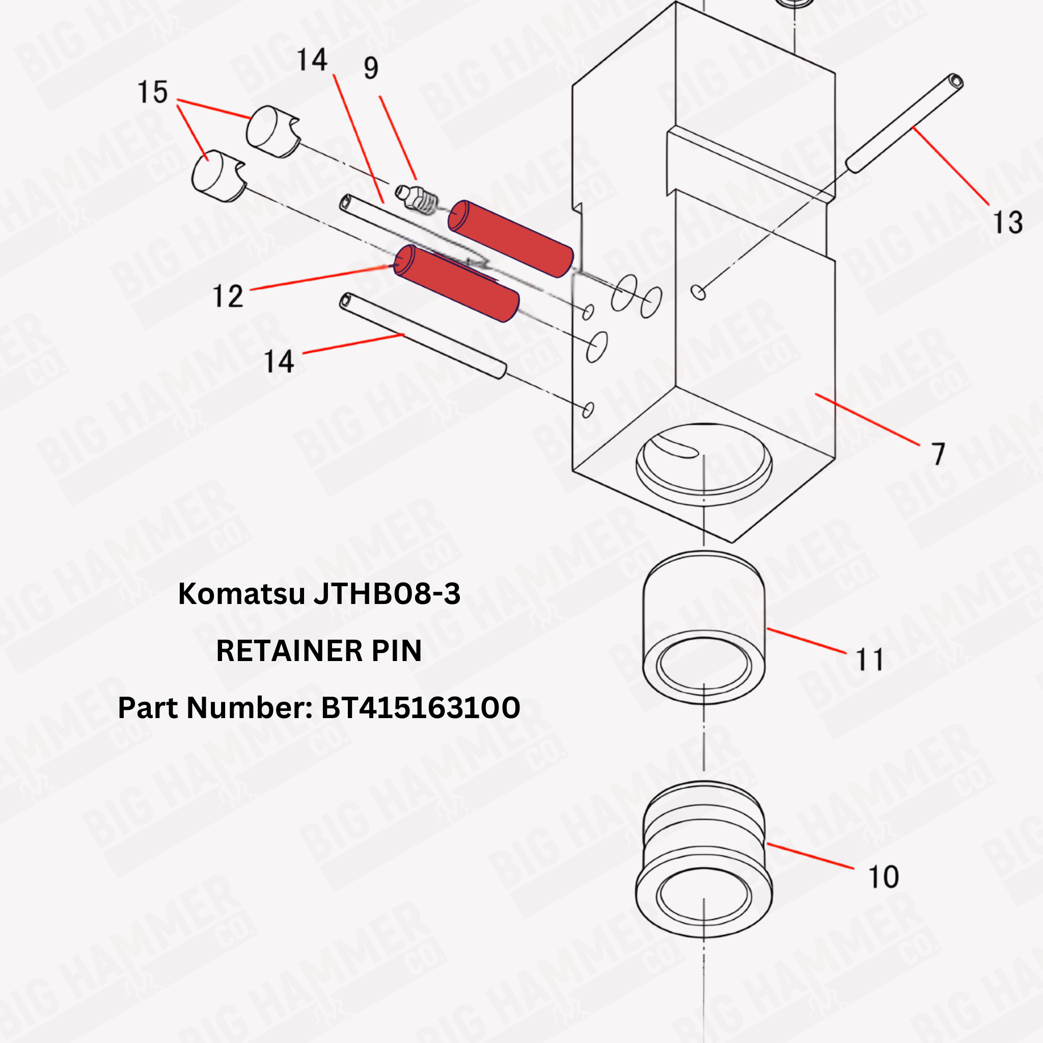 Komatsu JTHB08-3 Retainer Pin