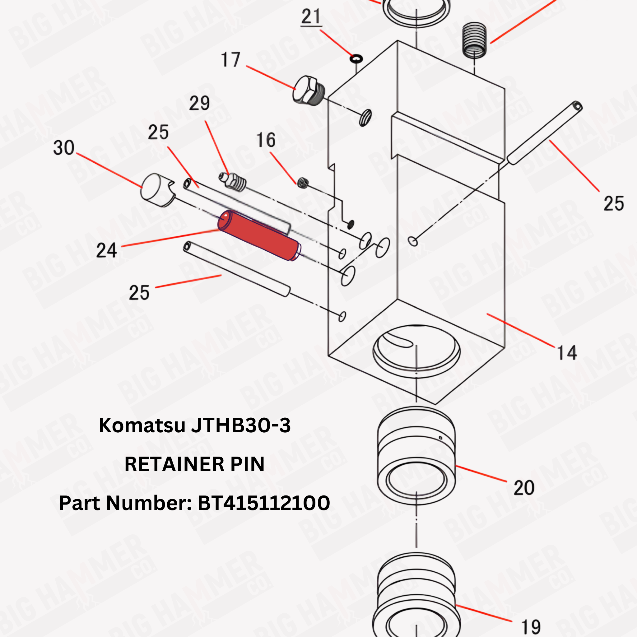 Komatsu JTHB30-3 Retainer Pin