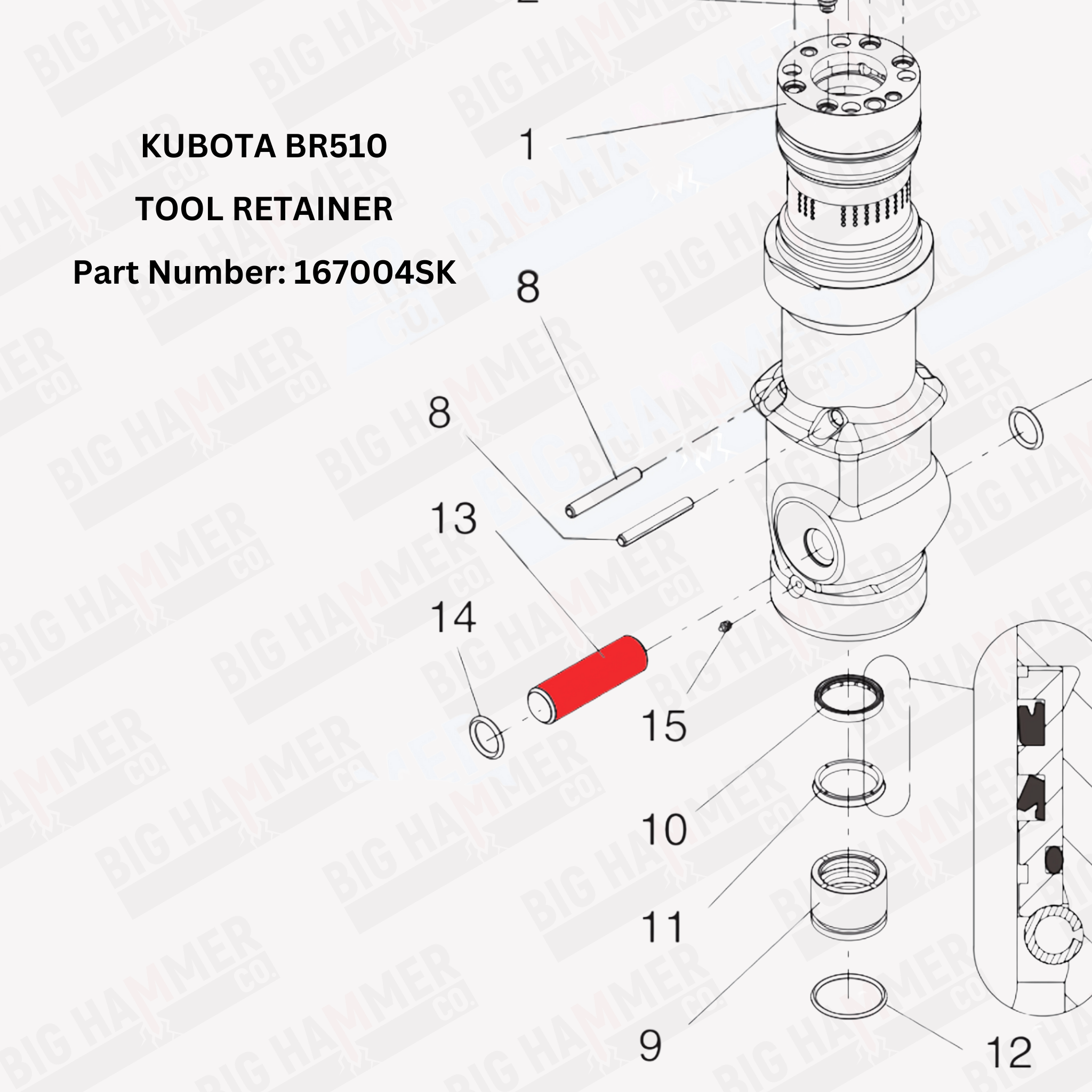 Kubota BR510 Tool Retaining Pin
