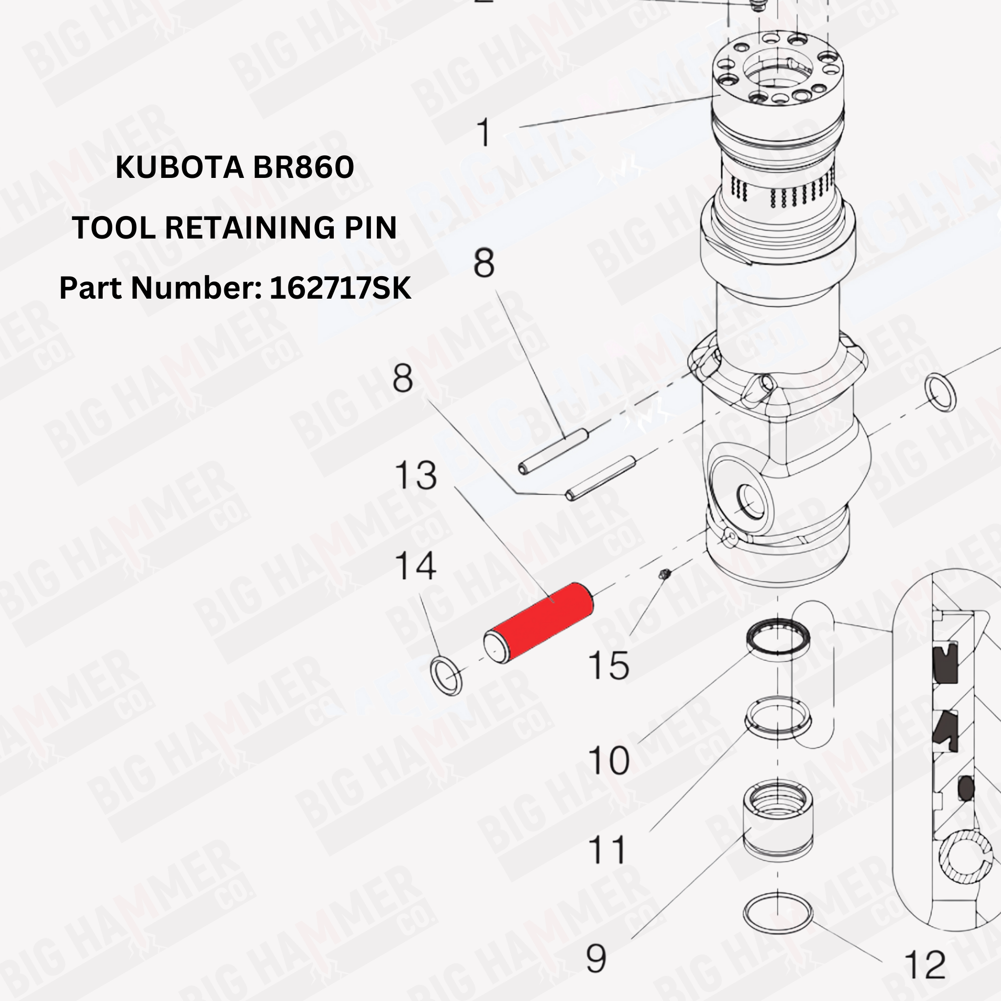 Kubota BR860 Tool Retaining Pin