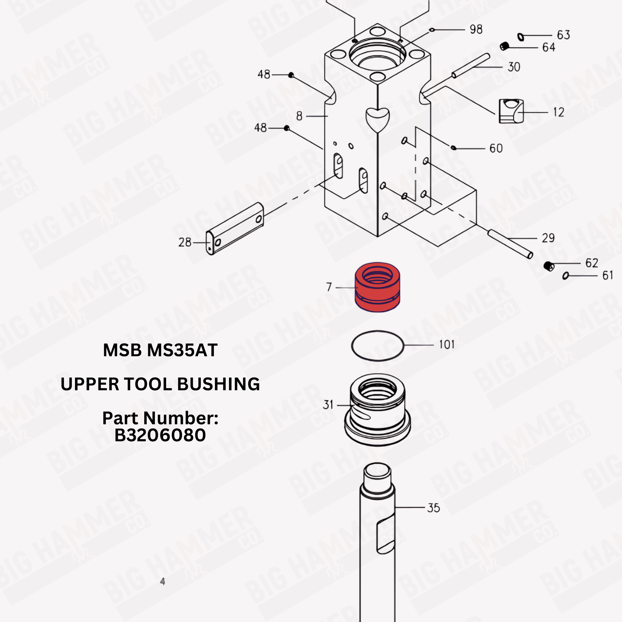 MSB MS35AT Upper Tool Bushing