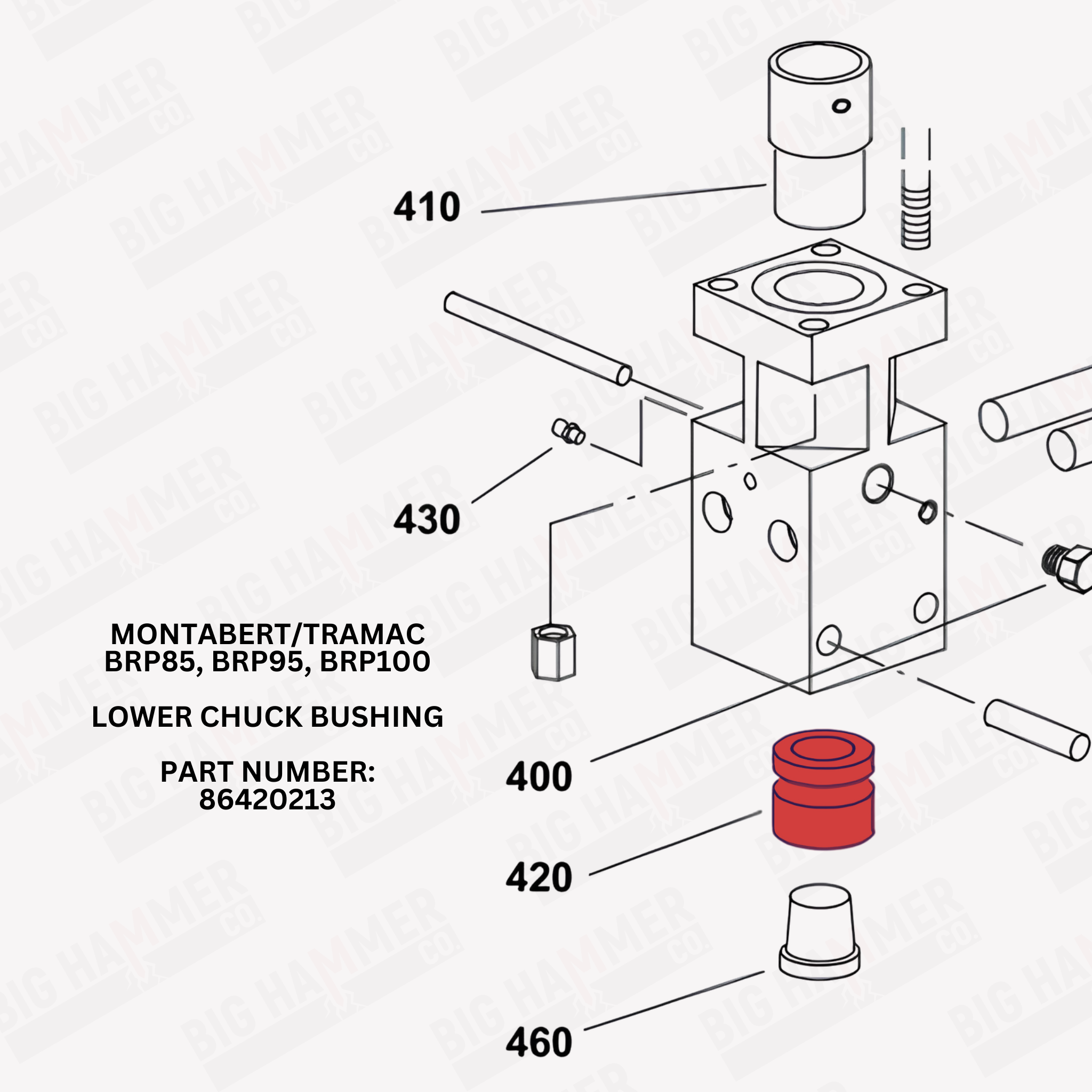 Montabert/Tramac BRP85, BRP95, BRP100 Lower Chuck Bushing