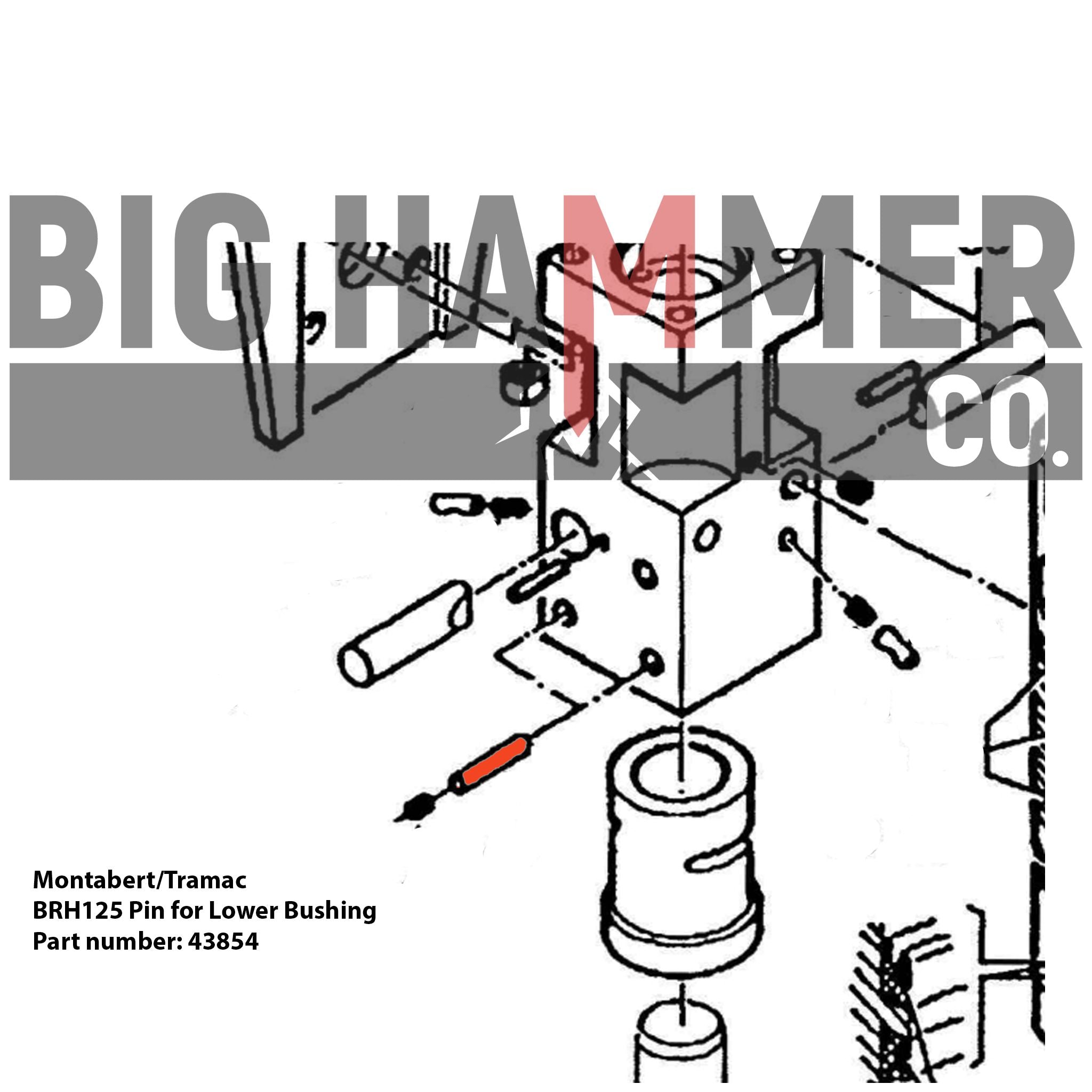 Montabert BRH125 Pin for Lower Bushing