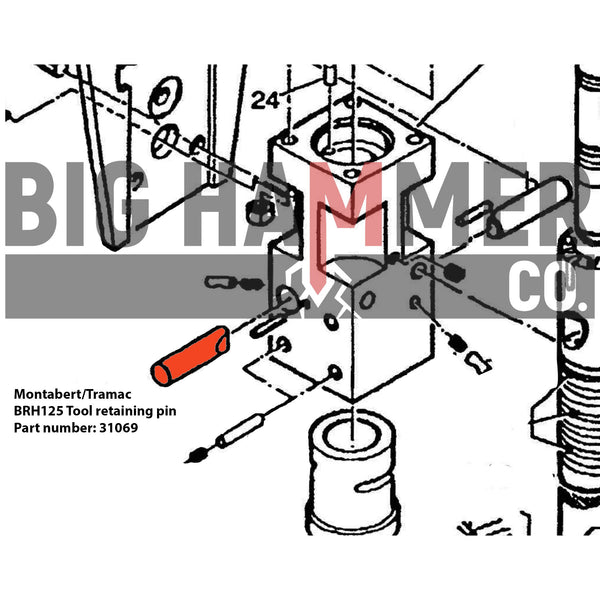 Montabert/Tramac BRH125 Tool Retaining Pin