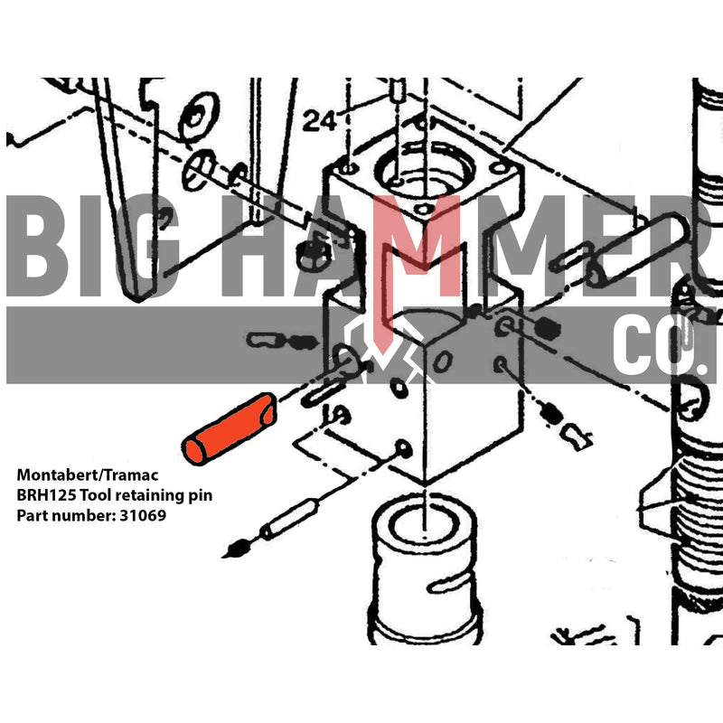 Montabert BRH125 Tool Retaining Pin