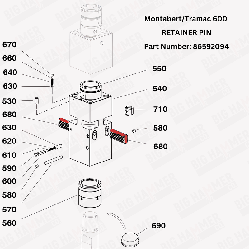 Montabert/Tramac 600, 700 Retaining Pin