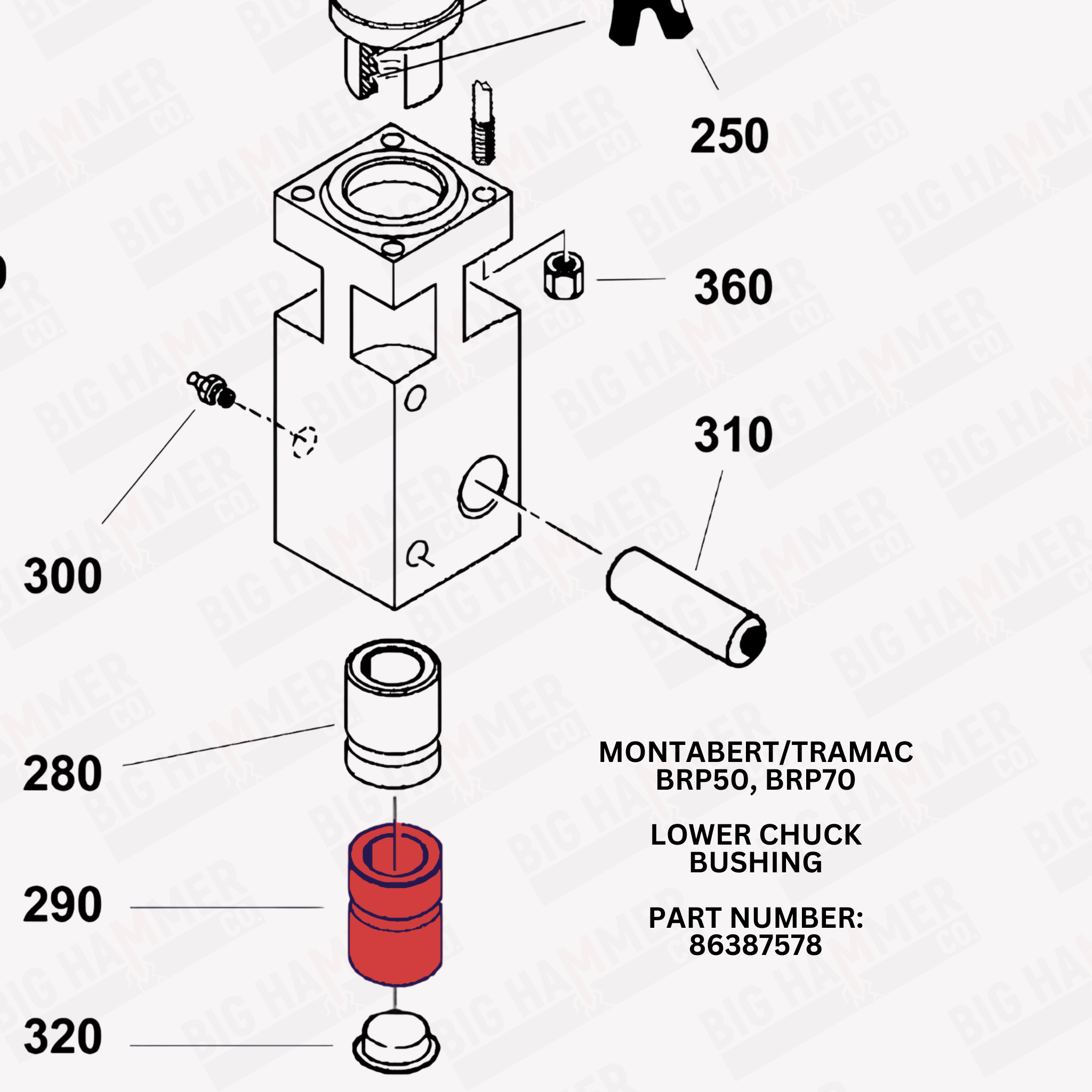 Montabert/Tramac BRP50, BRP70 Lower Chuck Bushing