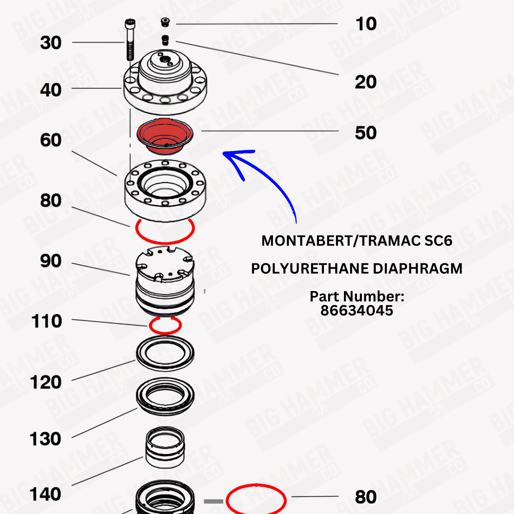 Montabert/Tramac SC6 Polyurethane Diaphragm