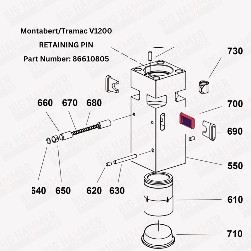Montabert/Tramac V1200 Retaining Pin