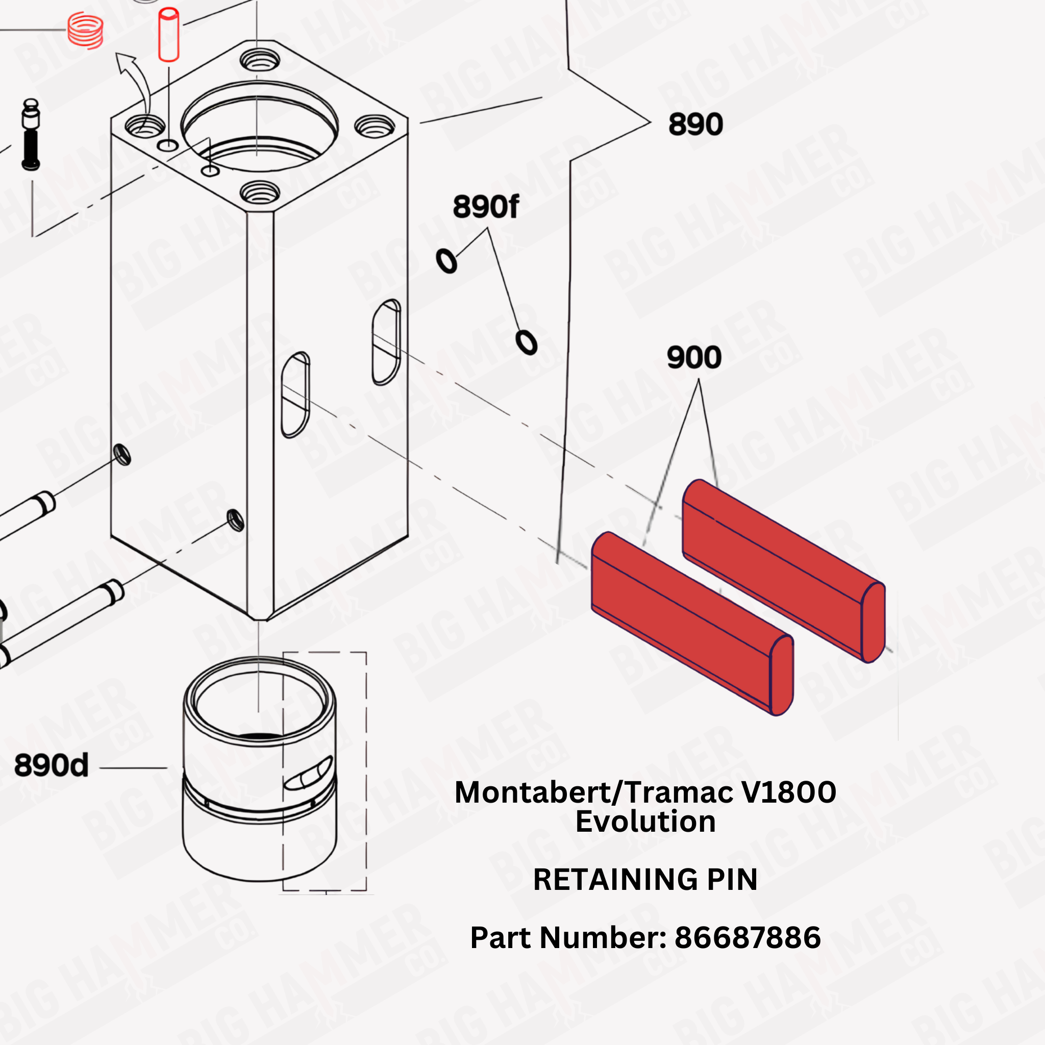 Montabert/Tramac V1800 Evo Retaining Pin