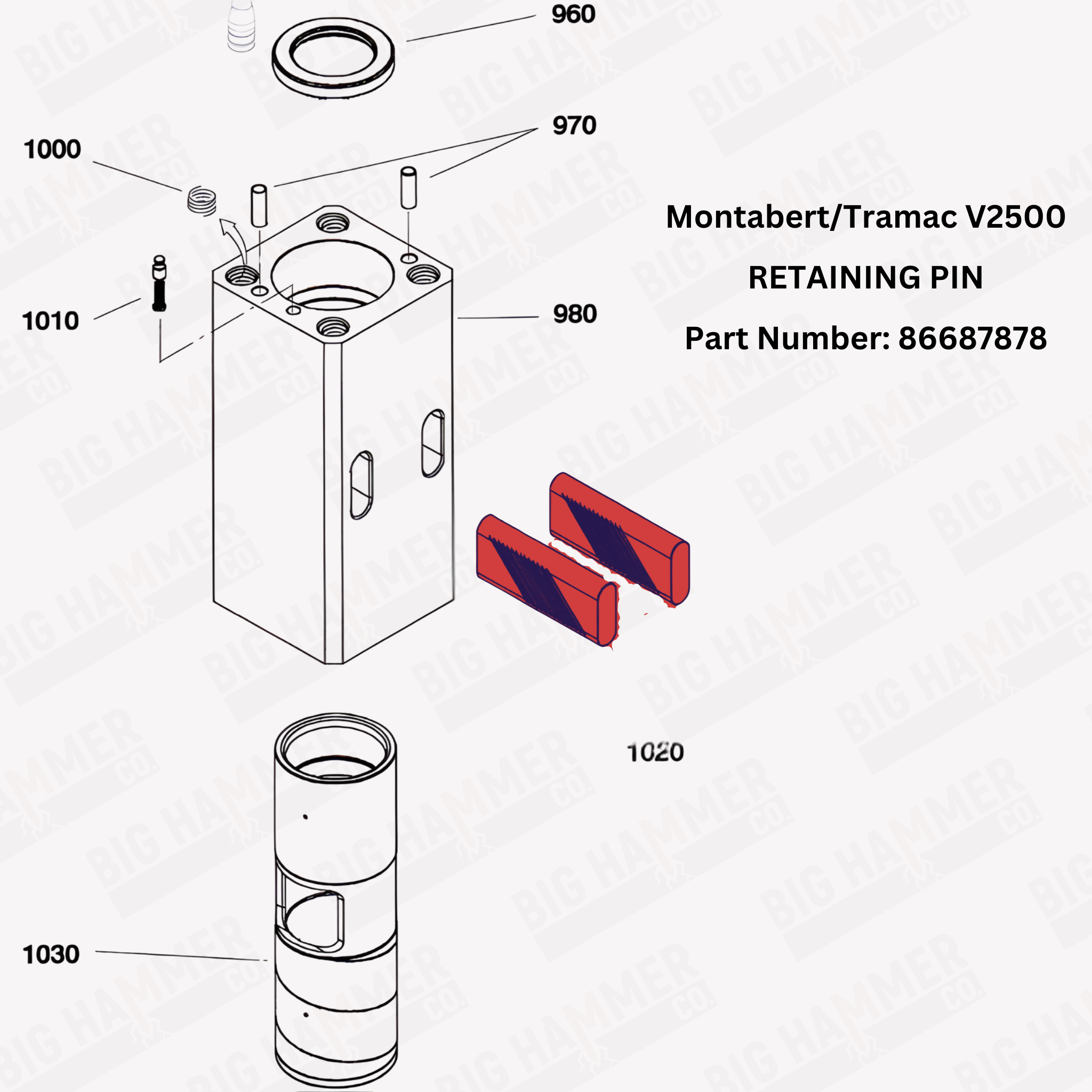 Montabert/Tramac V2500 Retainer Pin