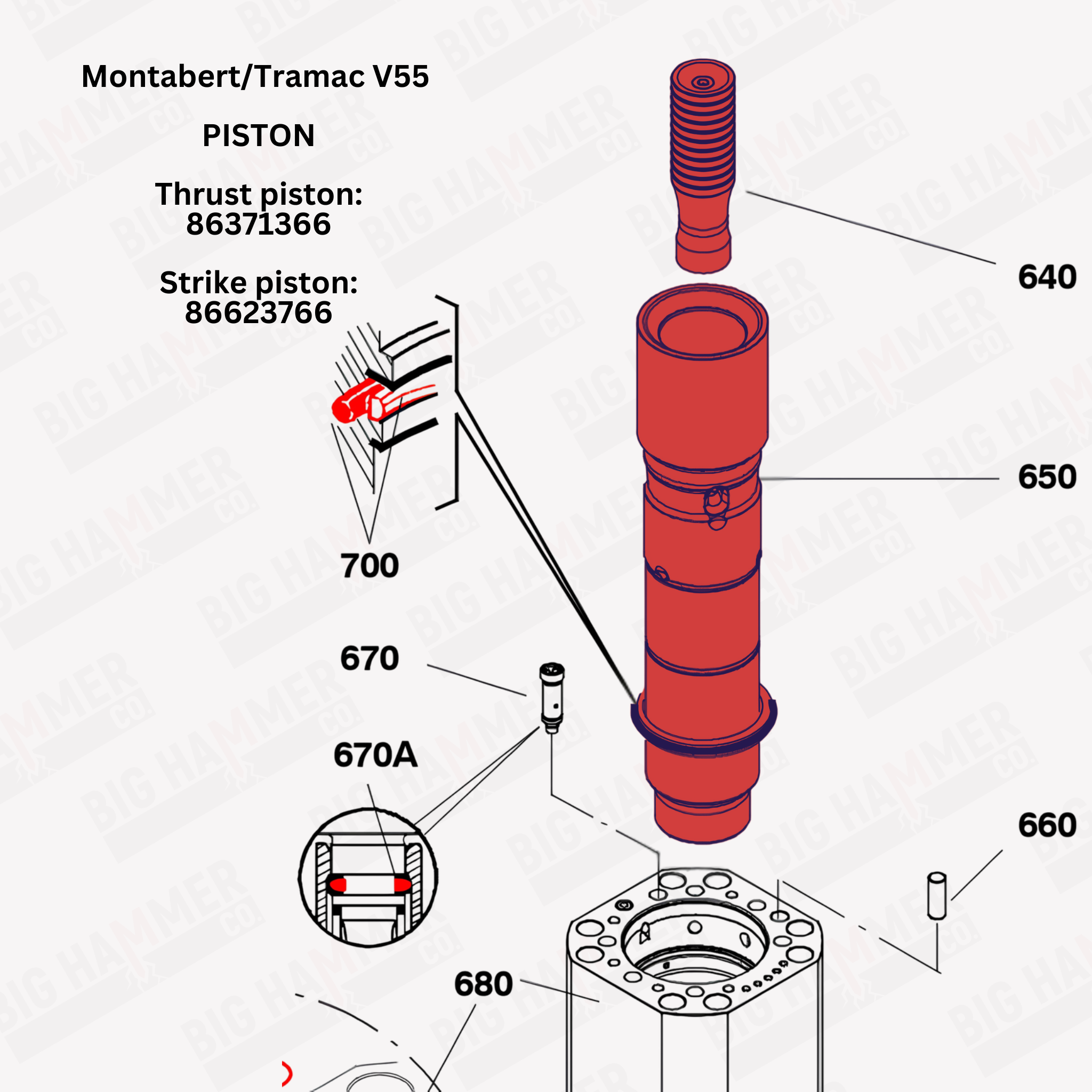 Montabert/Tramac V55 Piston