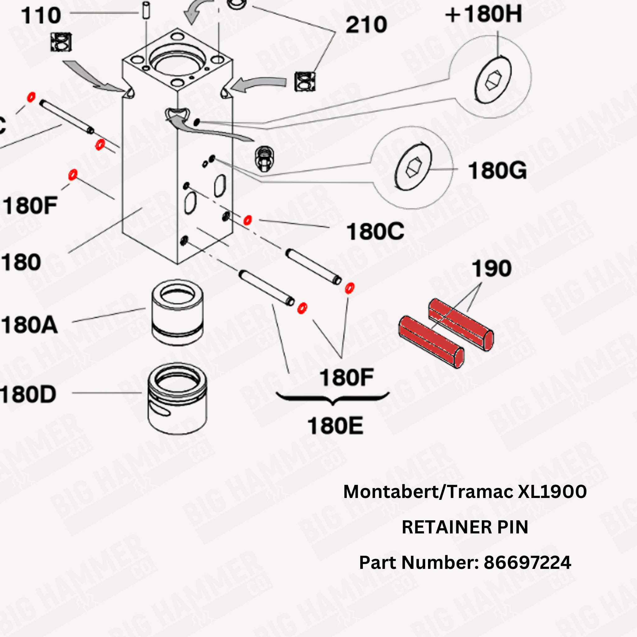Montabert/Tramac XL1900 Retainer Pin