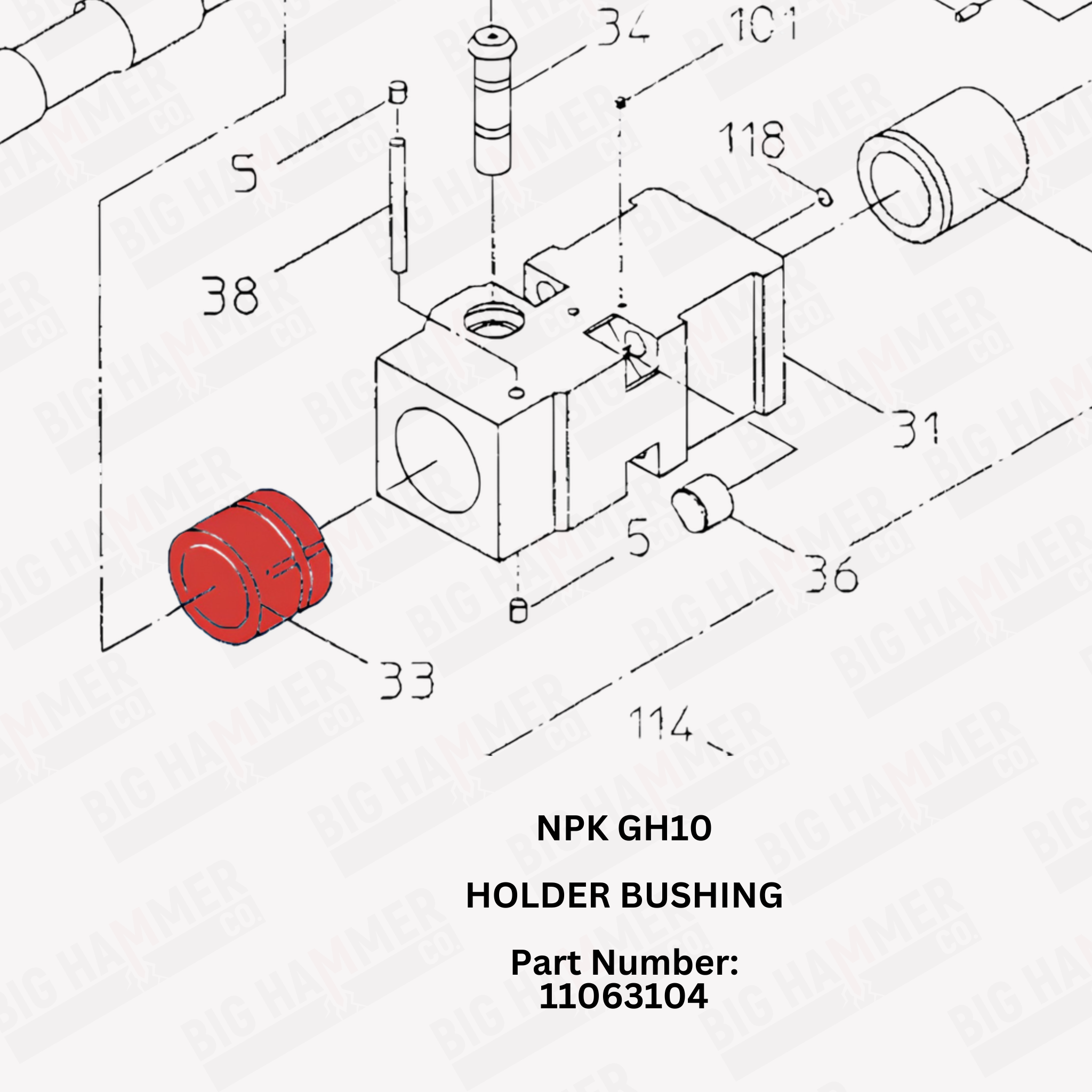 NPK GH10 Lower Bushing