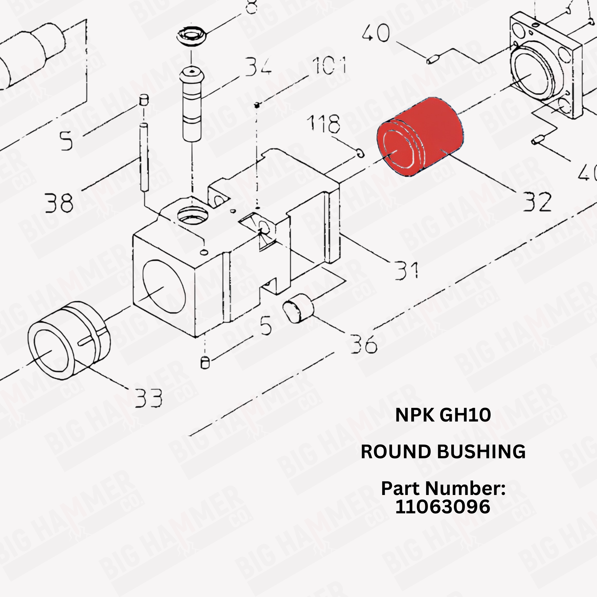 NPK GH10 Upper Bushing