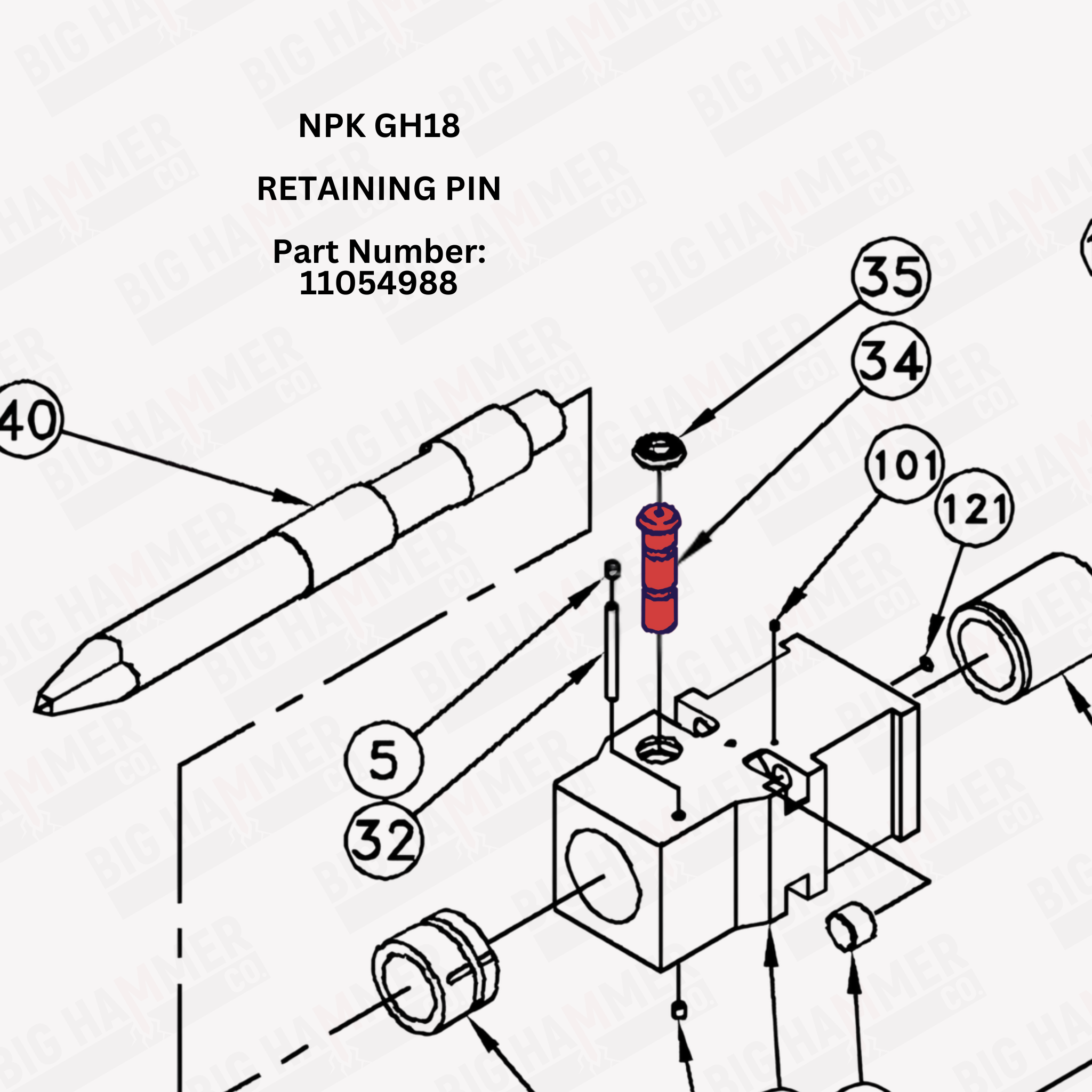 NPK GH18 Retaining Pin
