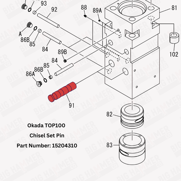Okada TOP100 Chisel Set Pin (Tool Retainer)