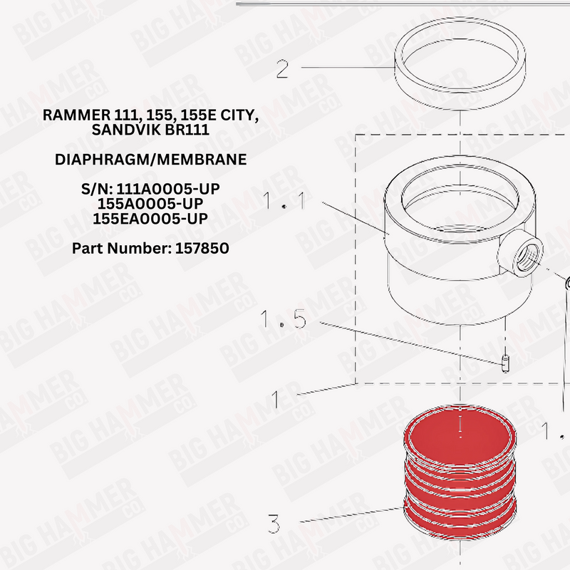Rammer 111, 155, 155E, Sandvik BR111, Allied 111 Diaphragm