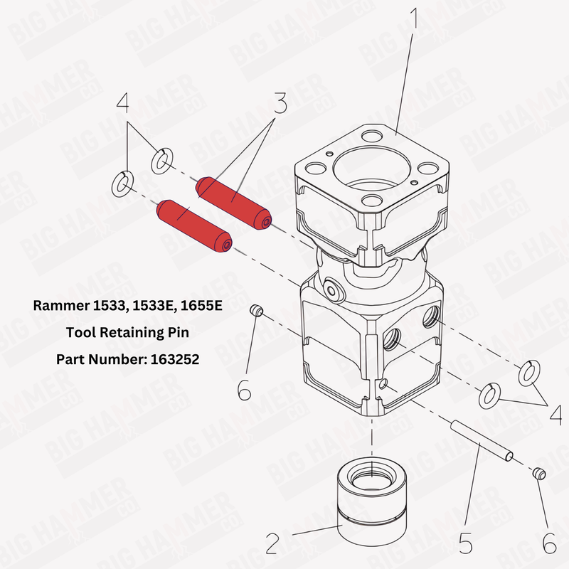 Rammer 1533, 1533E, 1655E Tool Retaining Pin