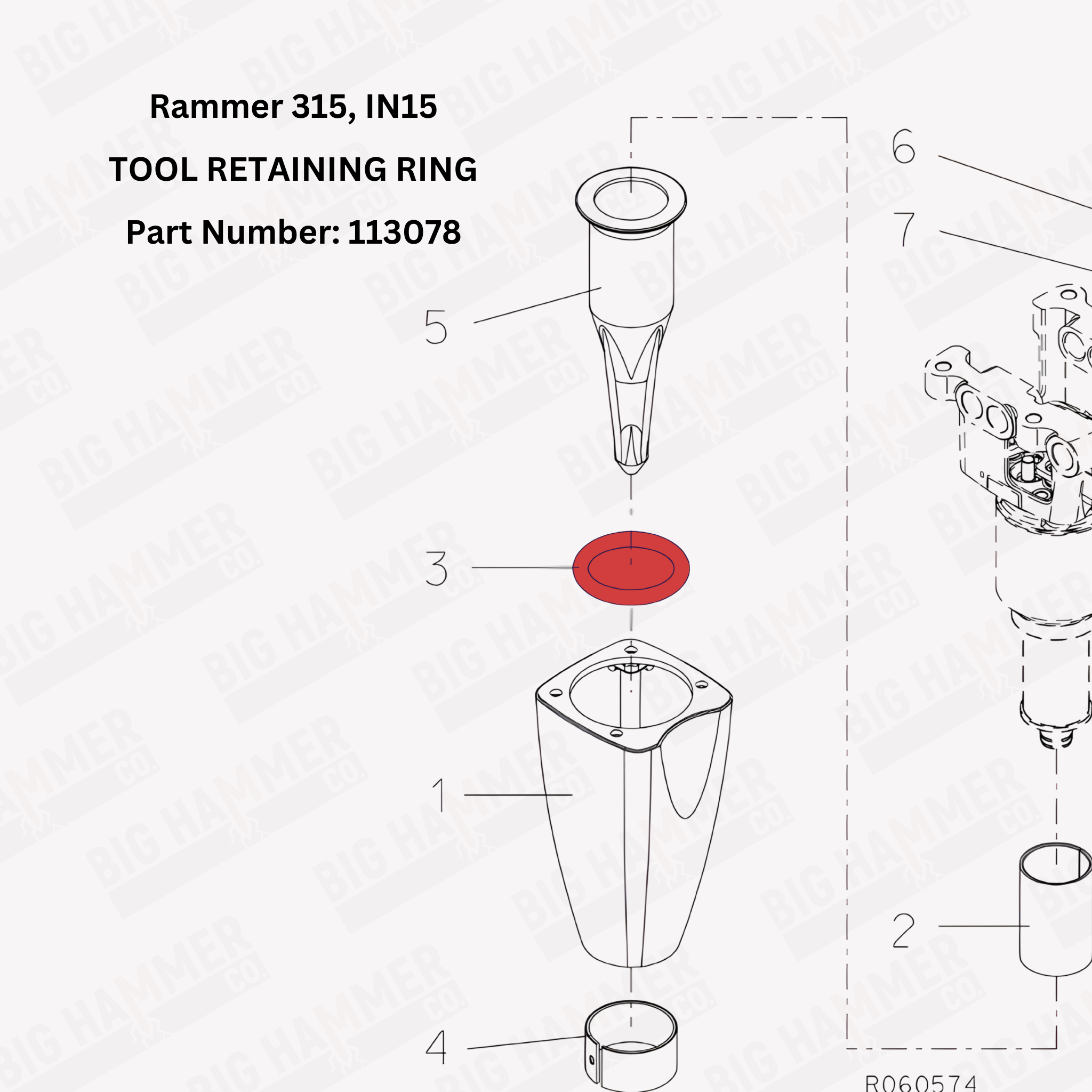 Rammer 315, IN15 Tool Retaining Ring