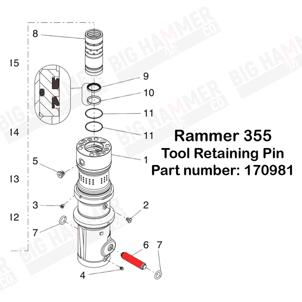 Rammer 355, 355E Tool Retaining Pin